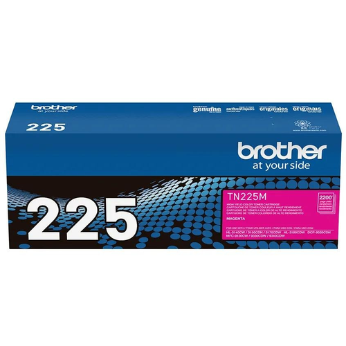 Brother TN225 Magenta High-Yield Toner Cartridge (TN225M) — genuine Brother original, factory sealed box