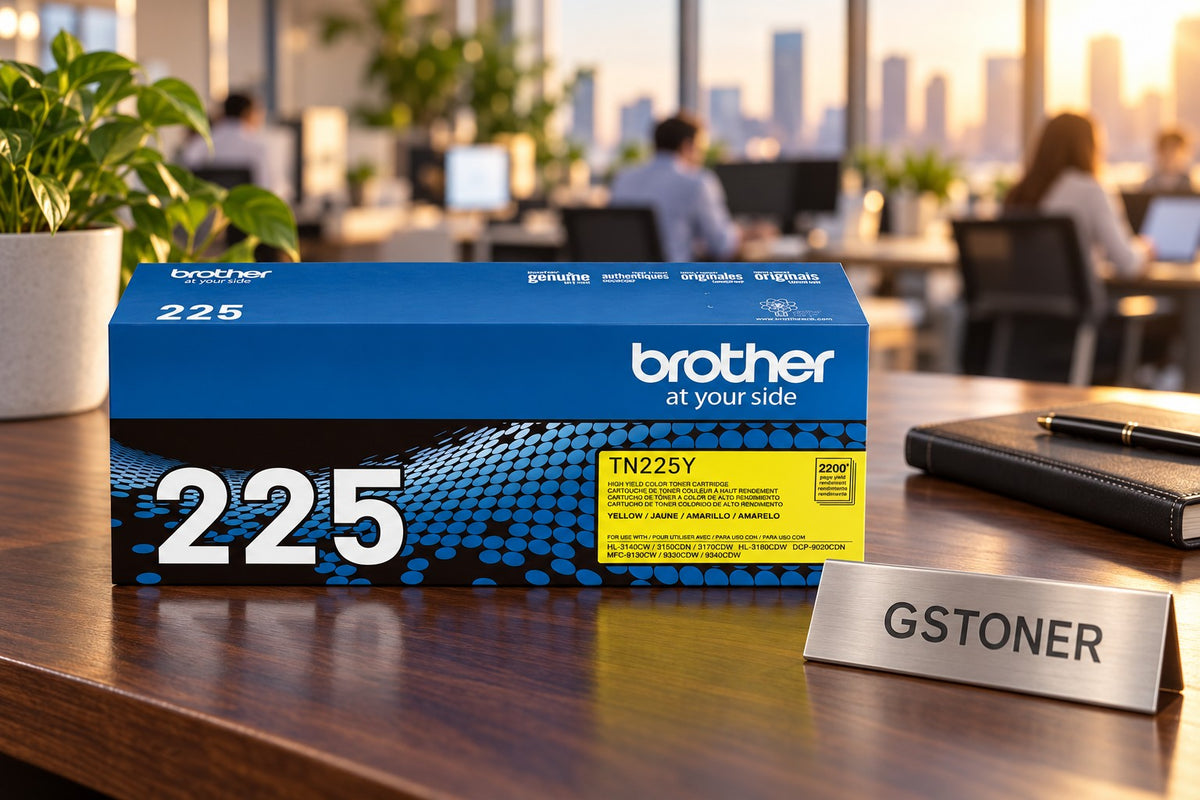 Brother TN225 Yellow High-Yield Toner Cartridge — GS TONER studio photo