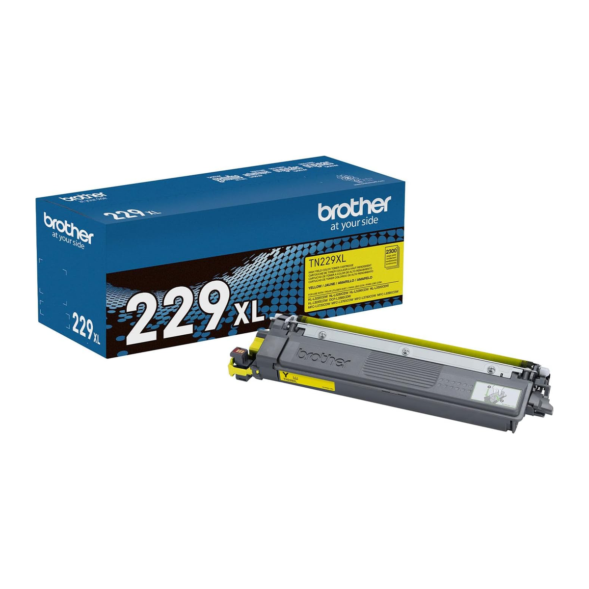 Brother TN229XL Yellow High-Yield Toner Cartridge (TN229XLY) — genuine Brother original, factory sealed box