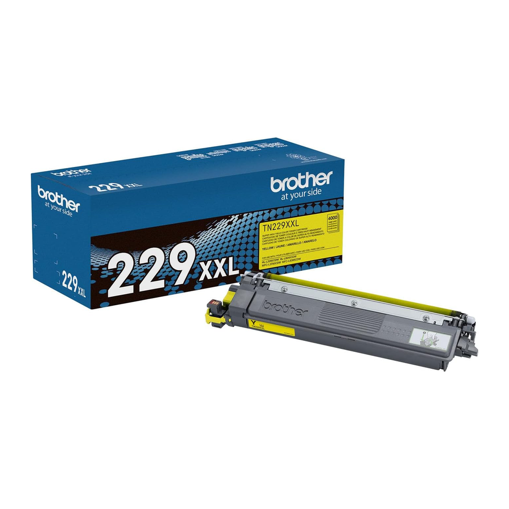 Brother TN229XXL Yellow Super High-Yield Toner Cartridge (TN229XXLY) — genuine Brother original, factory sealed box