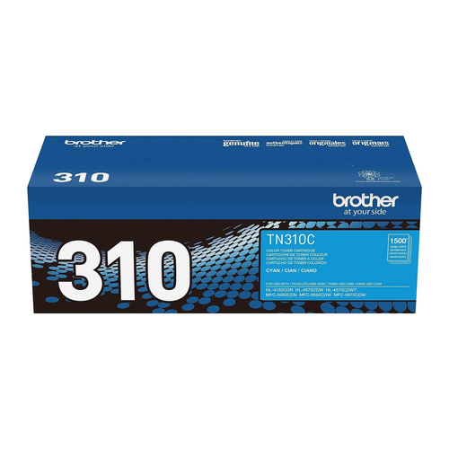 Brother TN310 Cyan Toner Cartridge (TN310C) — genuine Brother original, factory sealed box