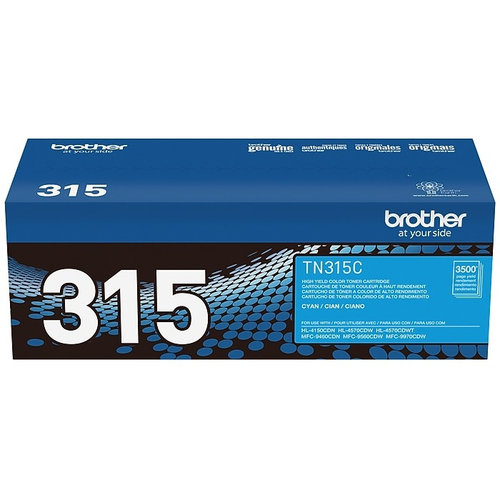 Brother TN315 Cyan High-Yield Toner Cartridge (TN315C) — genuine Brother original, factory sealed box