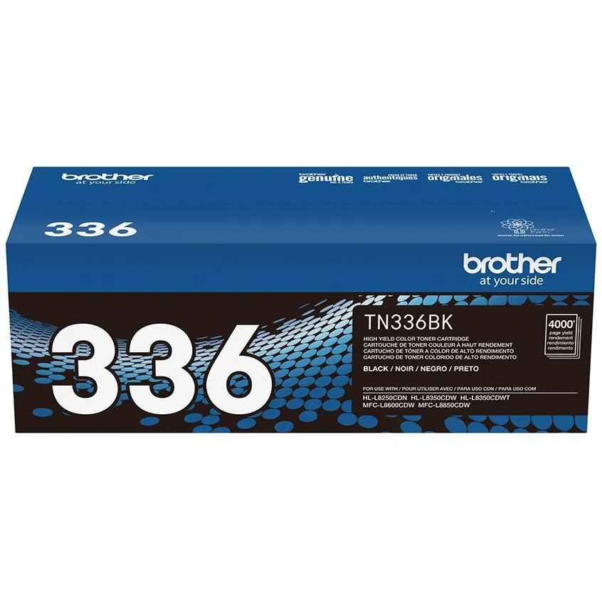 Brother TN336 Black High-Yield Toner Cartridge (TN336BK) — genuine Brother original, factory sealed box
