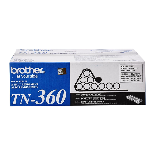 Brother TN360 High-Yield Toner Cartridge (TN360) — genuine Brother original, factory sealed box