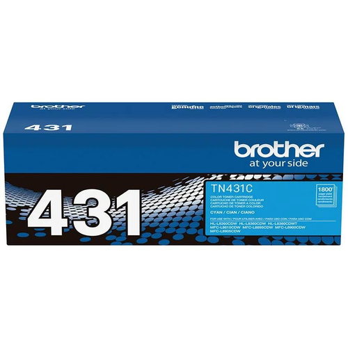 Brother TN431 Cyan Toner Cartridge (TN431C) — genuine Brother original, factory sealed box