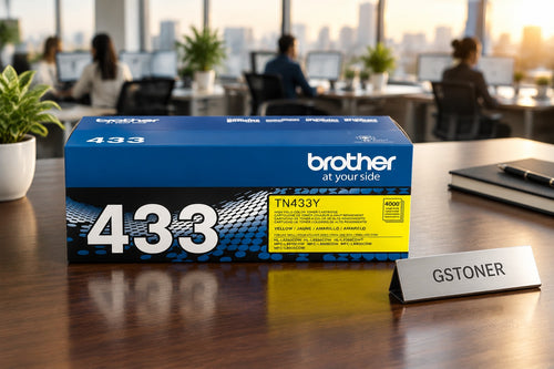 Brother TN433 Yellow High-Yield Toner Cartridge — GS TONER studio photo