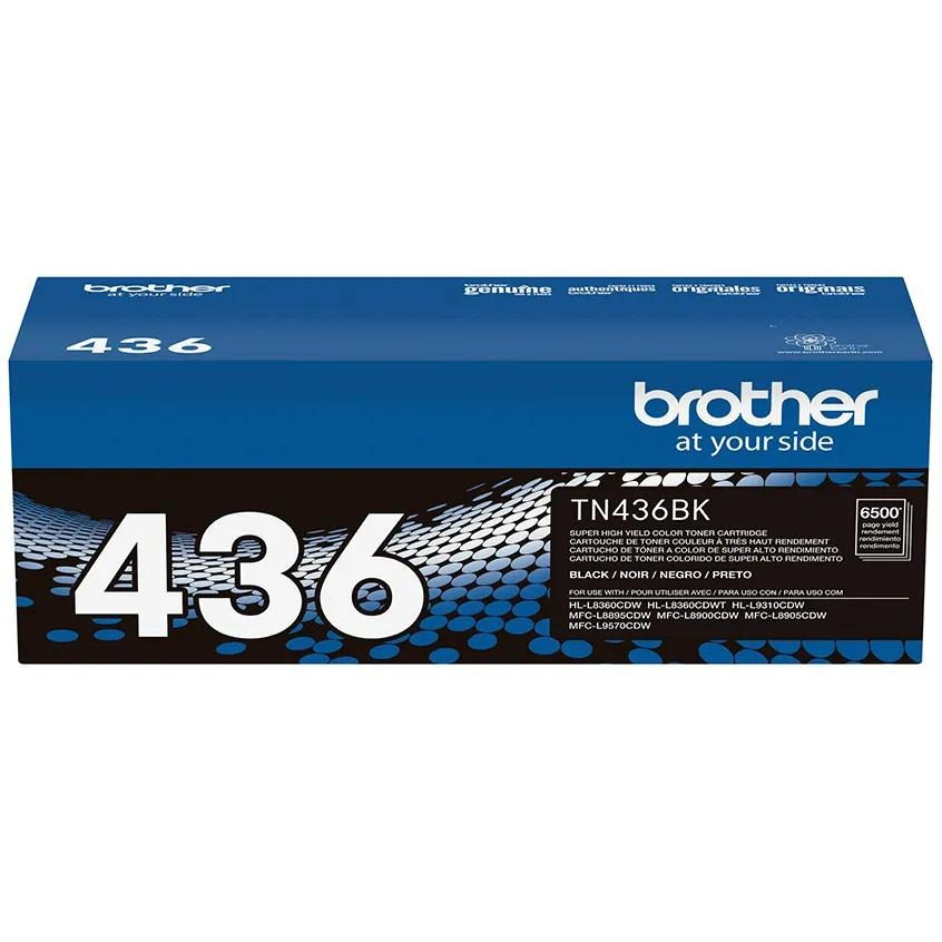 Brother TN436 Black Super High-Yield Toner Cartridge (TN436BK) — genuine Brother original, factory sealed box
