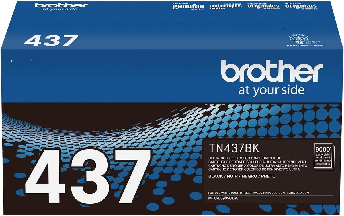 Brother TN437 Black Ultra High-Yield Toner Cartridge (TN437BK) — genuine Brother original, factory sealed box