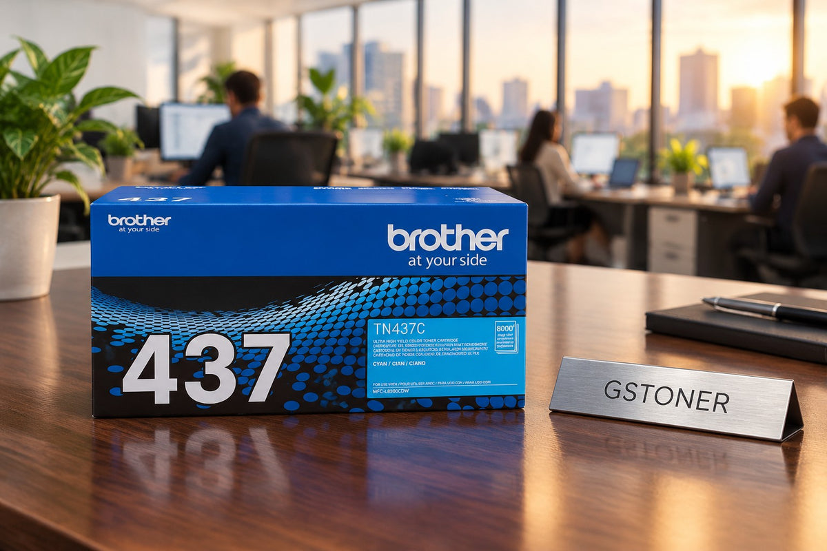 Brother TN437 Cyan Ultra High-Yield Toner Cartridge — GS TONER studio photo