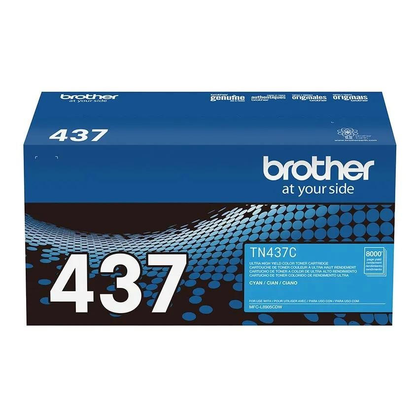 Brother TN437 Cyan Ultra High-Yield Toner Cartridge (TN437C) — genuine Brother original, factory sealed box