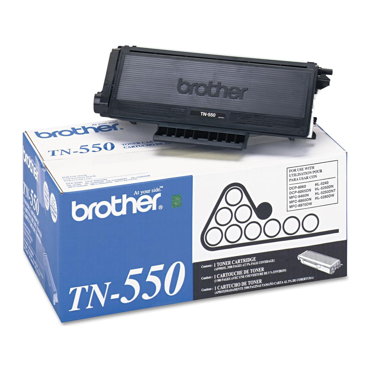 Brother TN550 Toner Cartridge (TN550) — genuine Brother original, factory sealed box