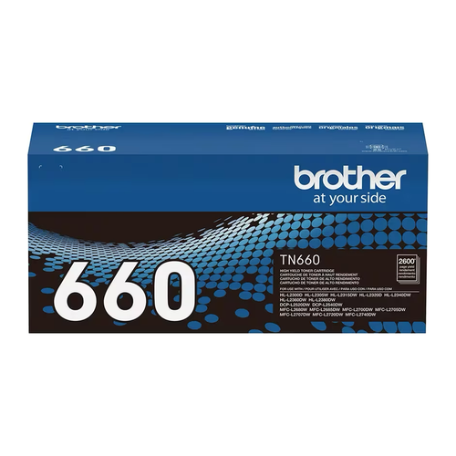 Brother TN660 High-Yield Toner Cartridge (TN660) — genuine Brother original, factory sealed box