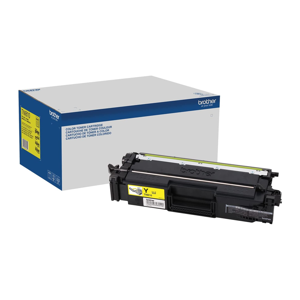 Brother TN810 Yellow Toner Cartridge (TN810Y) — genuine Brother original, factory sealed box