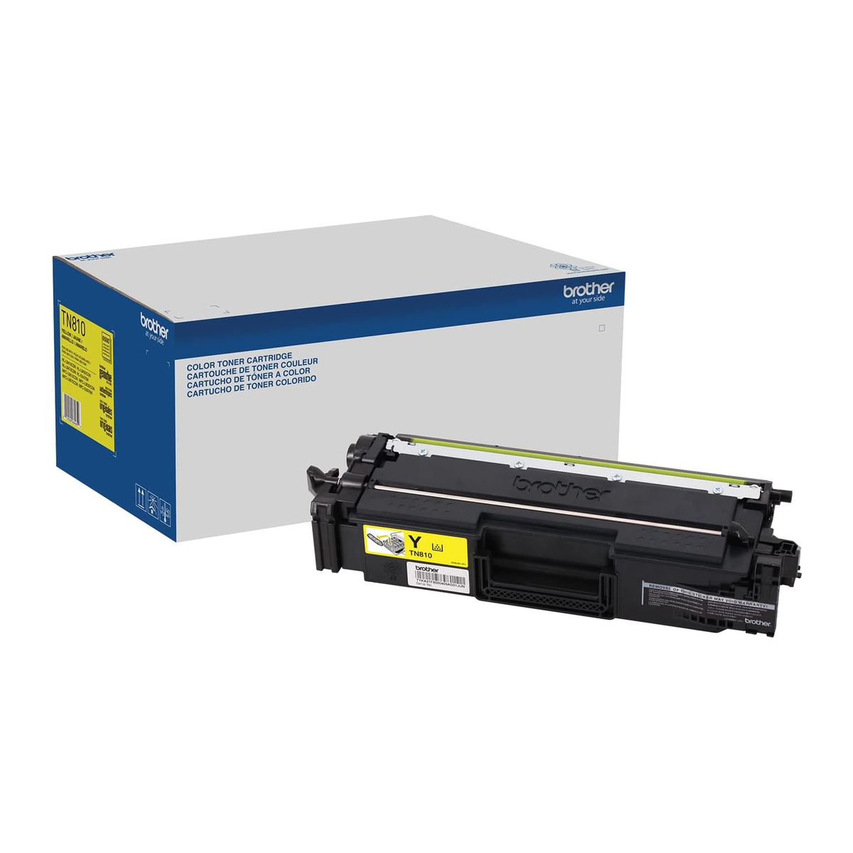 Brother TN810 Yellow Toner Cartridge (TN810Y) — genuine Brother original, factory sealed box