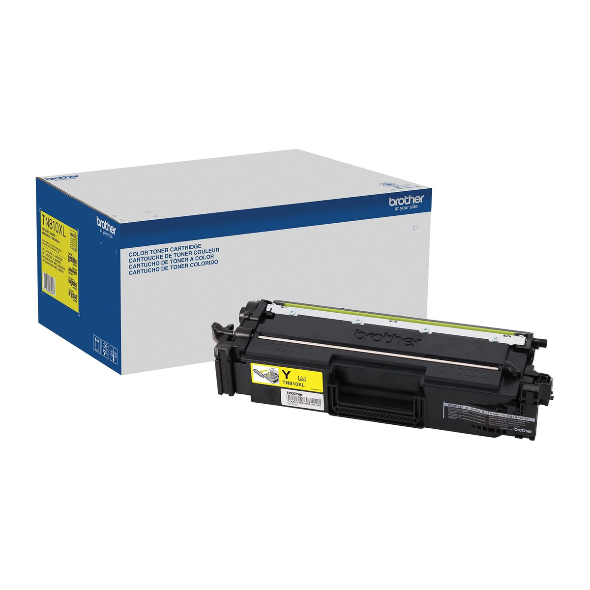 Brother TN810XL Yellow High-Yield Toner Cartridge (TN810XLY) — genuine Brother original, factory sealed box