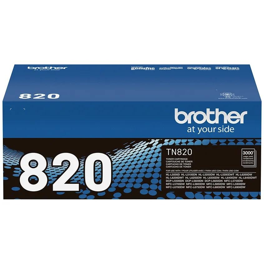 Brother TN820 Toner Cartridge (TN820) — genuine Brother original, factory sealed box