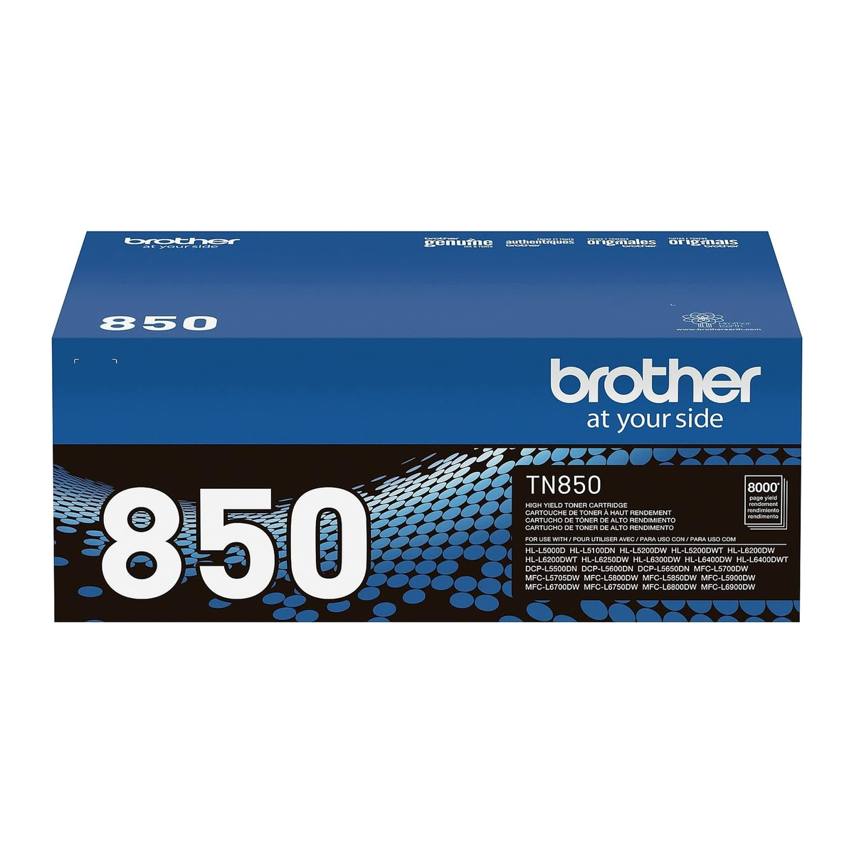 Brother TN850 High-Yield Toner Cartridge (TN850) — genuine Brother original, factory sealed box