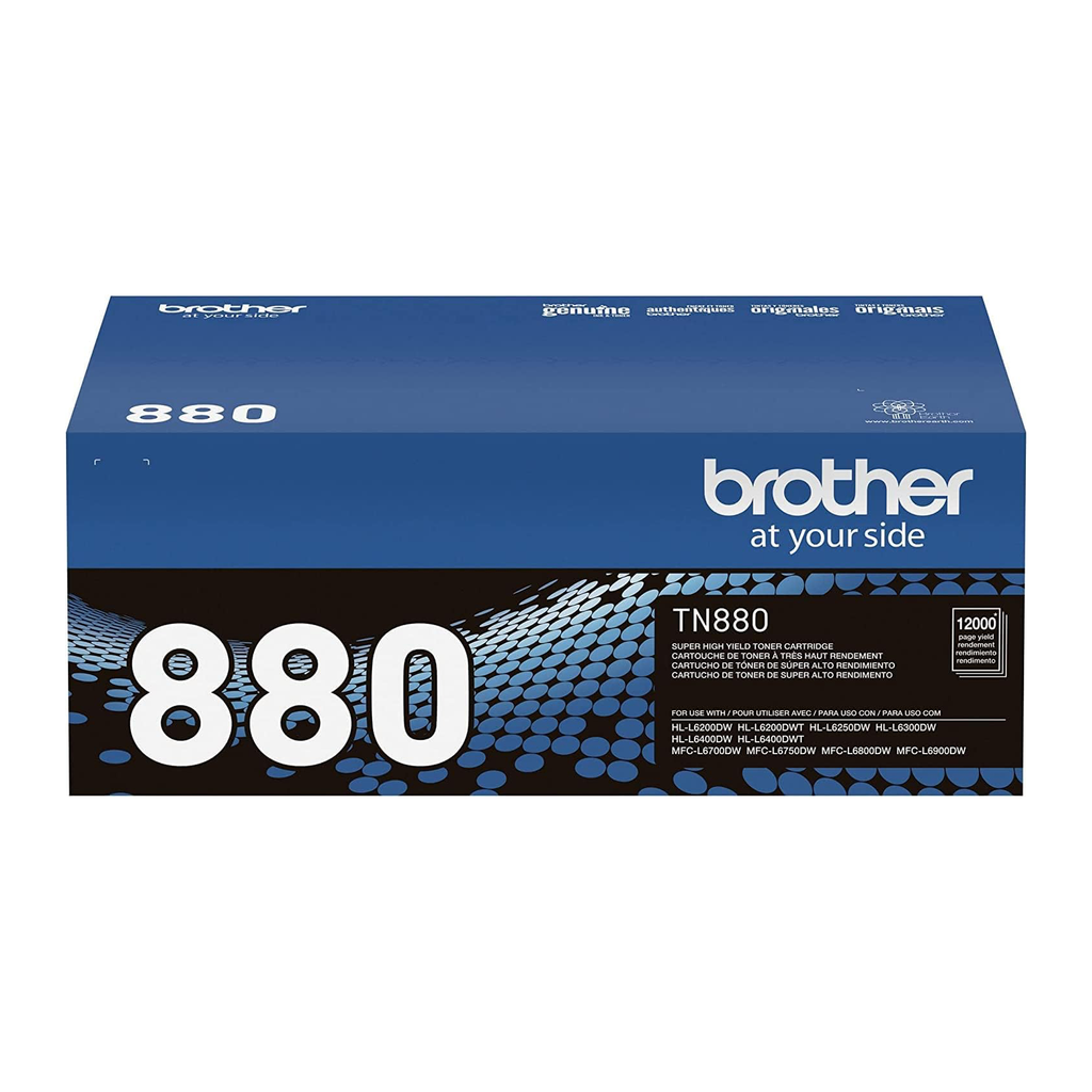 Brother TN880 Super High-Yield Toner Cartridge (TN880) — genuine Brother original, factory sealed box