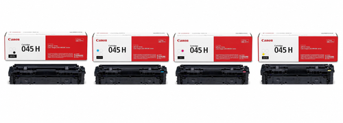 Canon 045H Toner Cartridge CMYK 4-Pack (CRG045H-CMYK) — genuine Canon original, factory sealed box