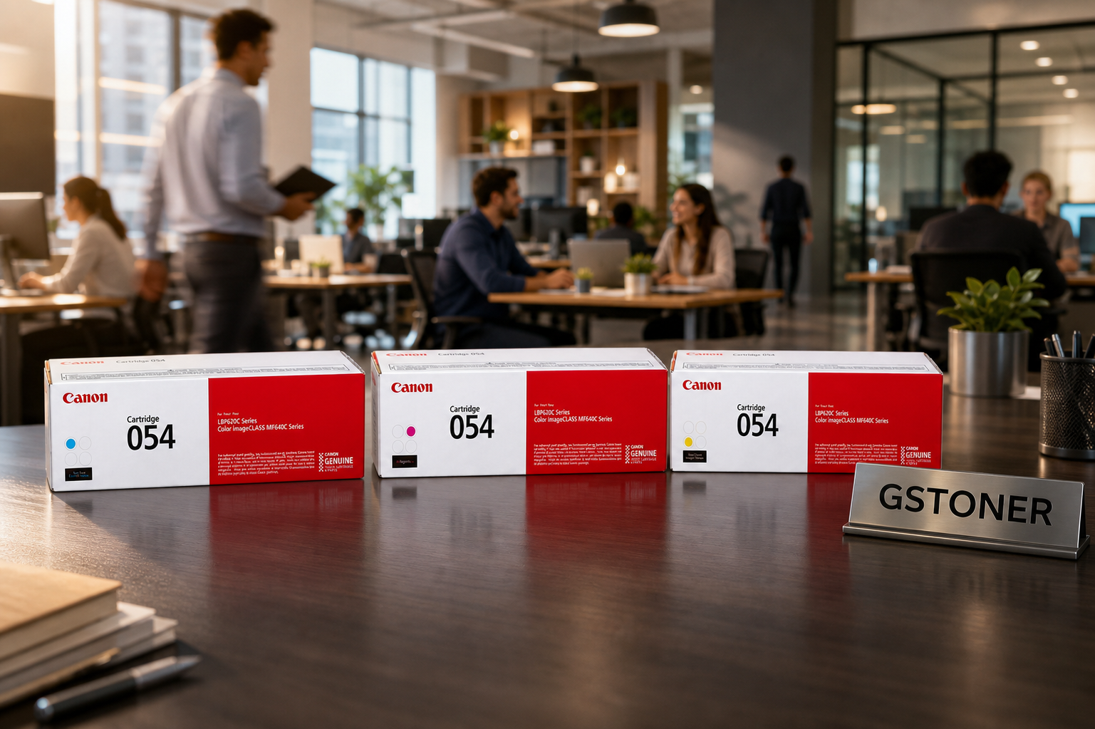 Canon 054 Toner Cartridge CMY 3-Pack — GS TONER studio photo
