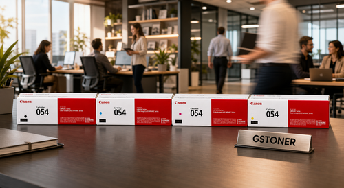 Canon 054 Toner Cartridge CMYK 4-Pack — GS TONER studio photo