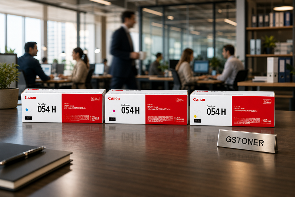 Canon 054H Toner Cartridge CMY 3-Pack — GS TONER studio photo