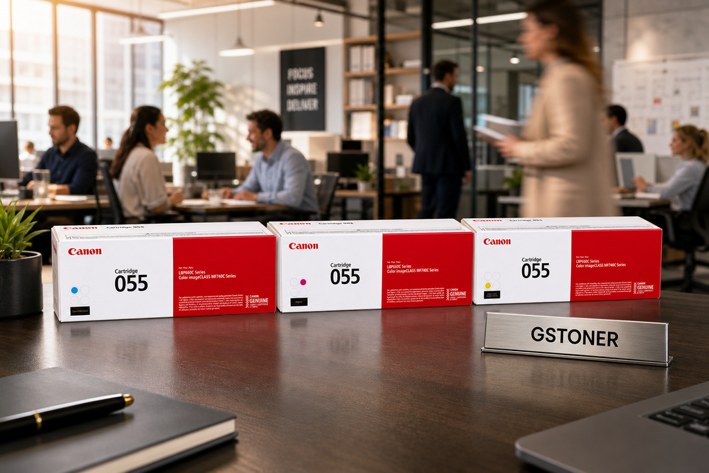 Canon 055 Toner Cartridge CMY 3-Pack — GS TONER studio photo
