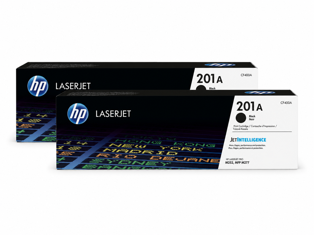 HP 201A Toner Cartridge 2-Pack (HP201A-2PK) — genuine HP original, factory sealed box