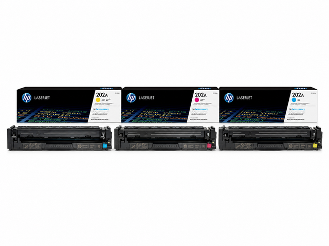HP 202A Toner Cartridge CMY 3-Pack