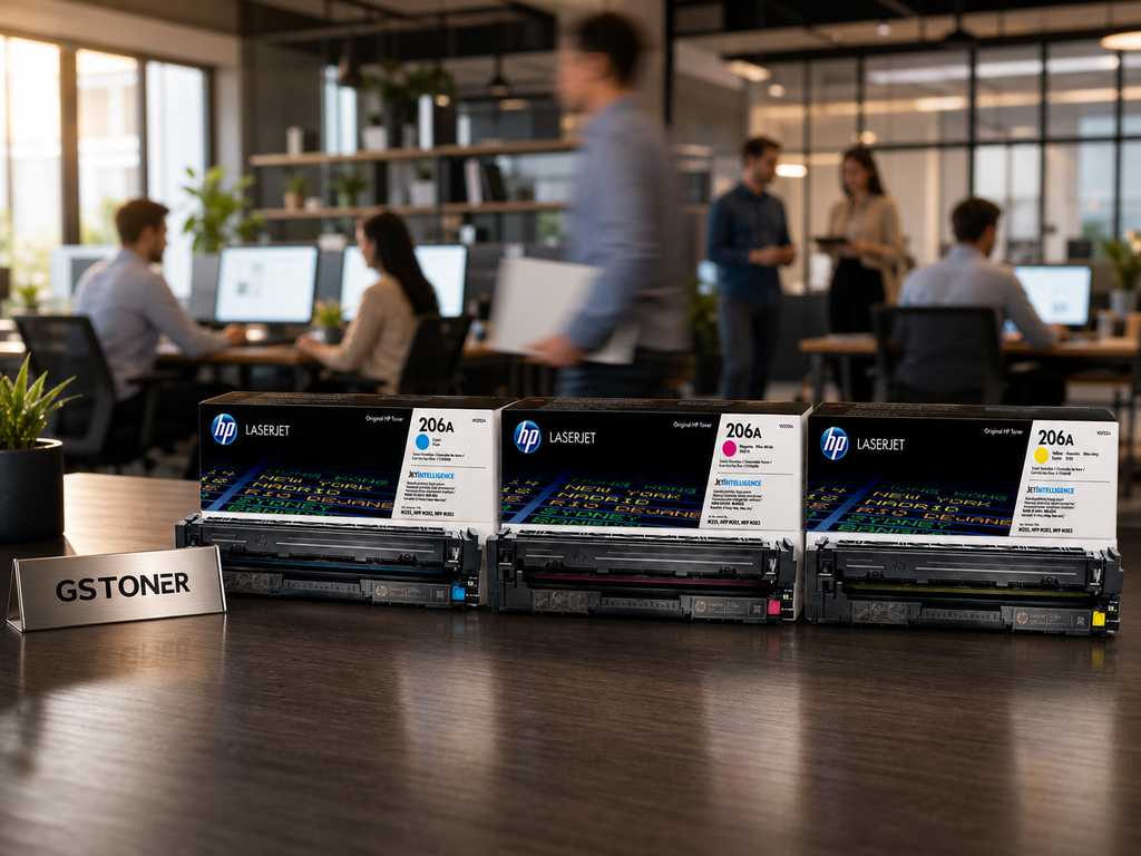 HP 206A Toner Cartridge CMY 3-Pack — GS TONER studio photo