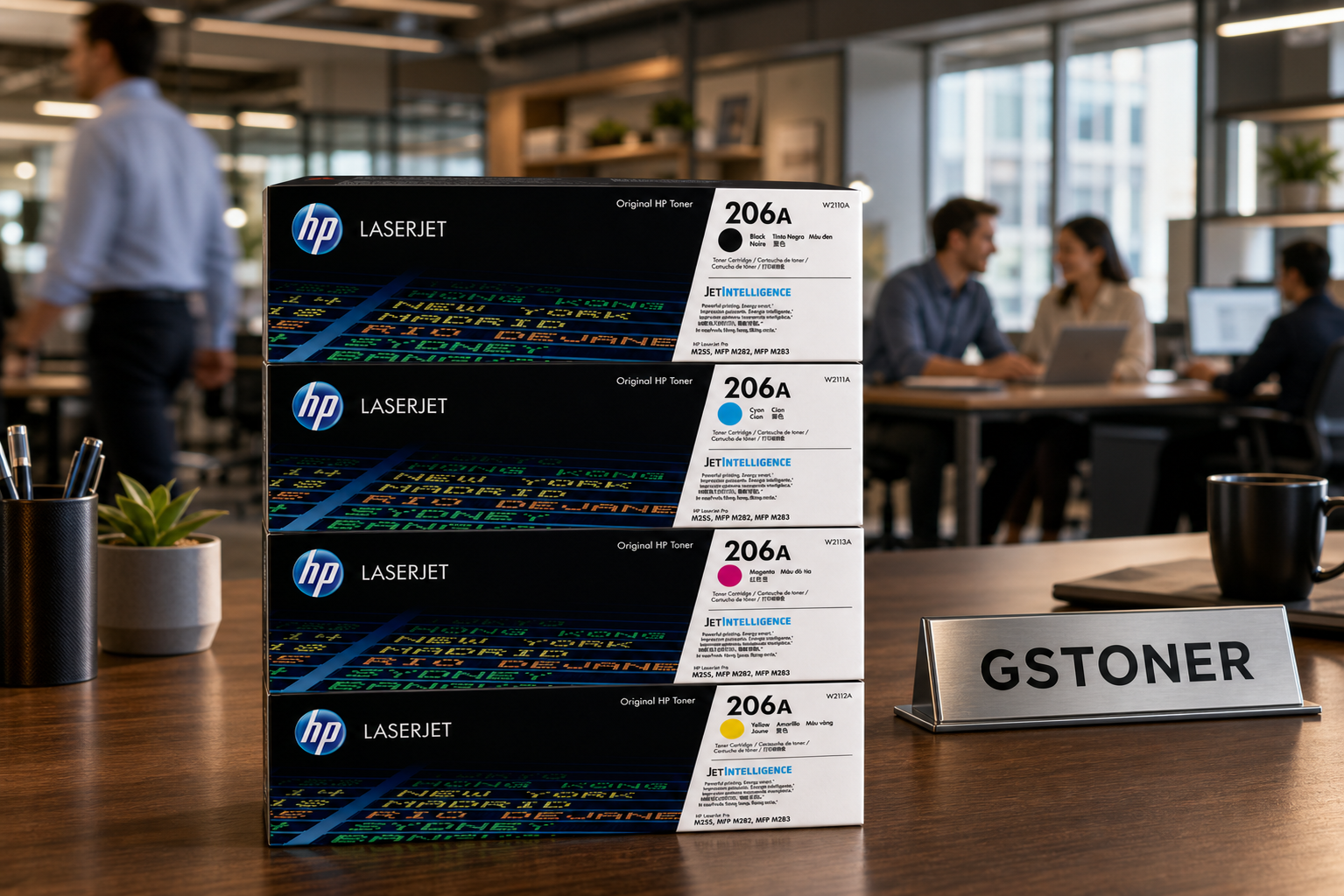 HP 206A Toner Cartridge CMYK 4-Pack — GS TONER studio photo