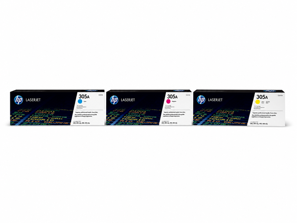 HP 305A Toner Cartridge CMY 3-Pack