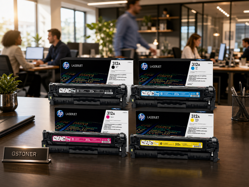 HP 312A Toner Cartridge CMYK 4-Pack — GS TONER studio photo