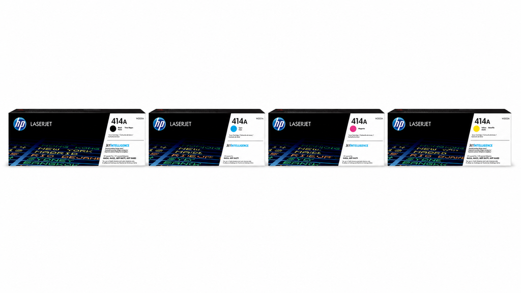 HP 414A Toner Cartridge CMYK 4-Pack (HP414A-CMYK) — genuine HP original, factory sealed box