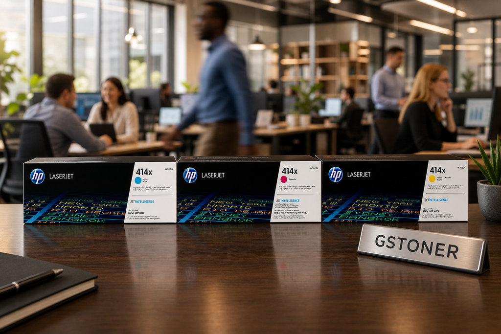 HP 414X Toner Cartridge CMY 3-Pack — GS TONER studio photo
