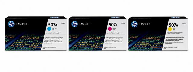HP 507A Toner Cartridge CMY 3-Pack