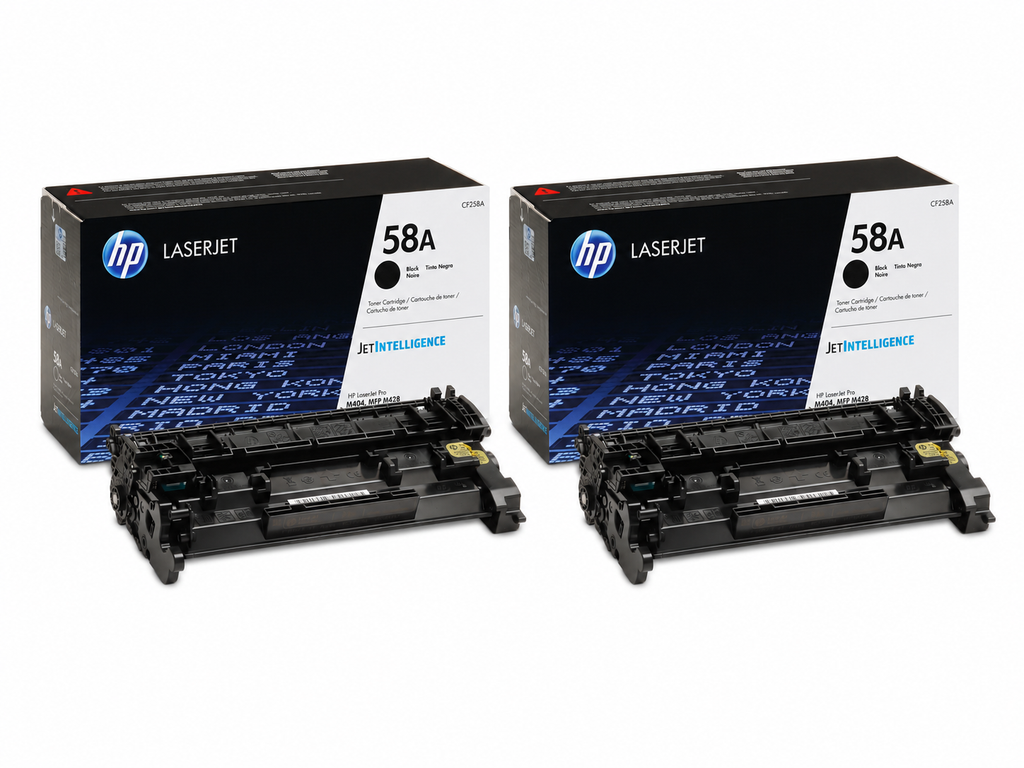 HP 58A Toner Cartridge 2-Pack (HP58A-2PK) — genuine HP original, factory sealed box