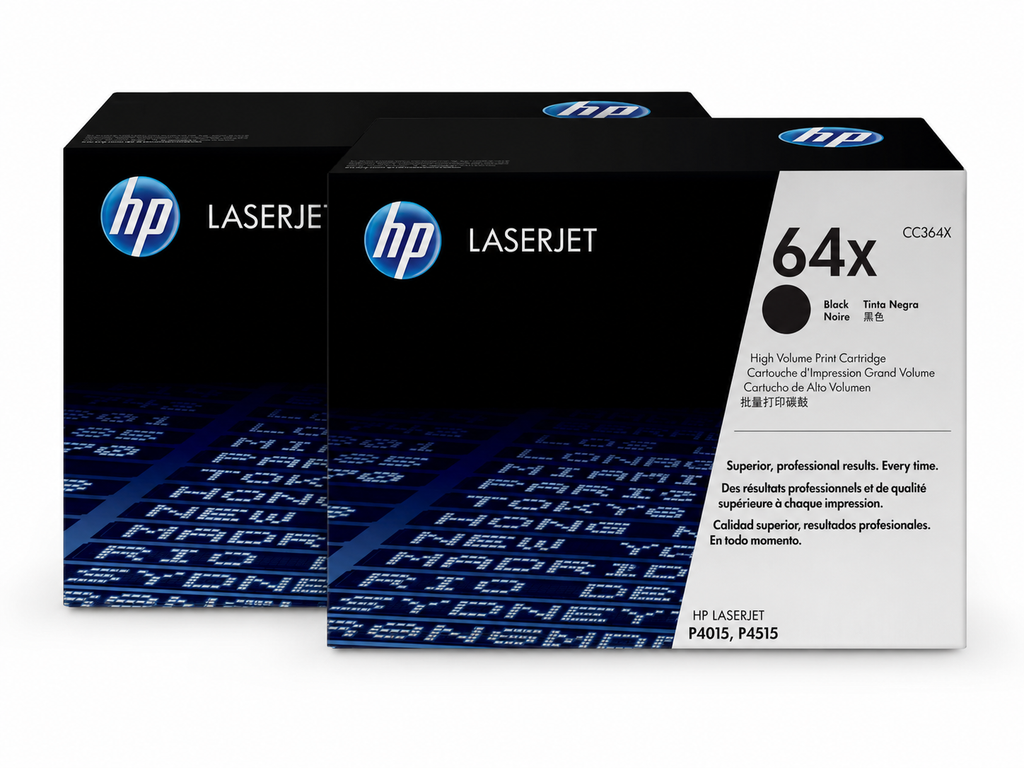HP 64X Toner Cartridge 2-Pack (HP64X-2PK) — genuine HP original, factory sealed box